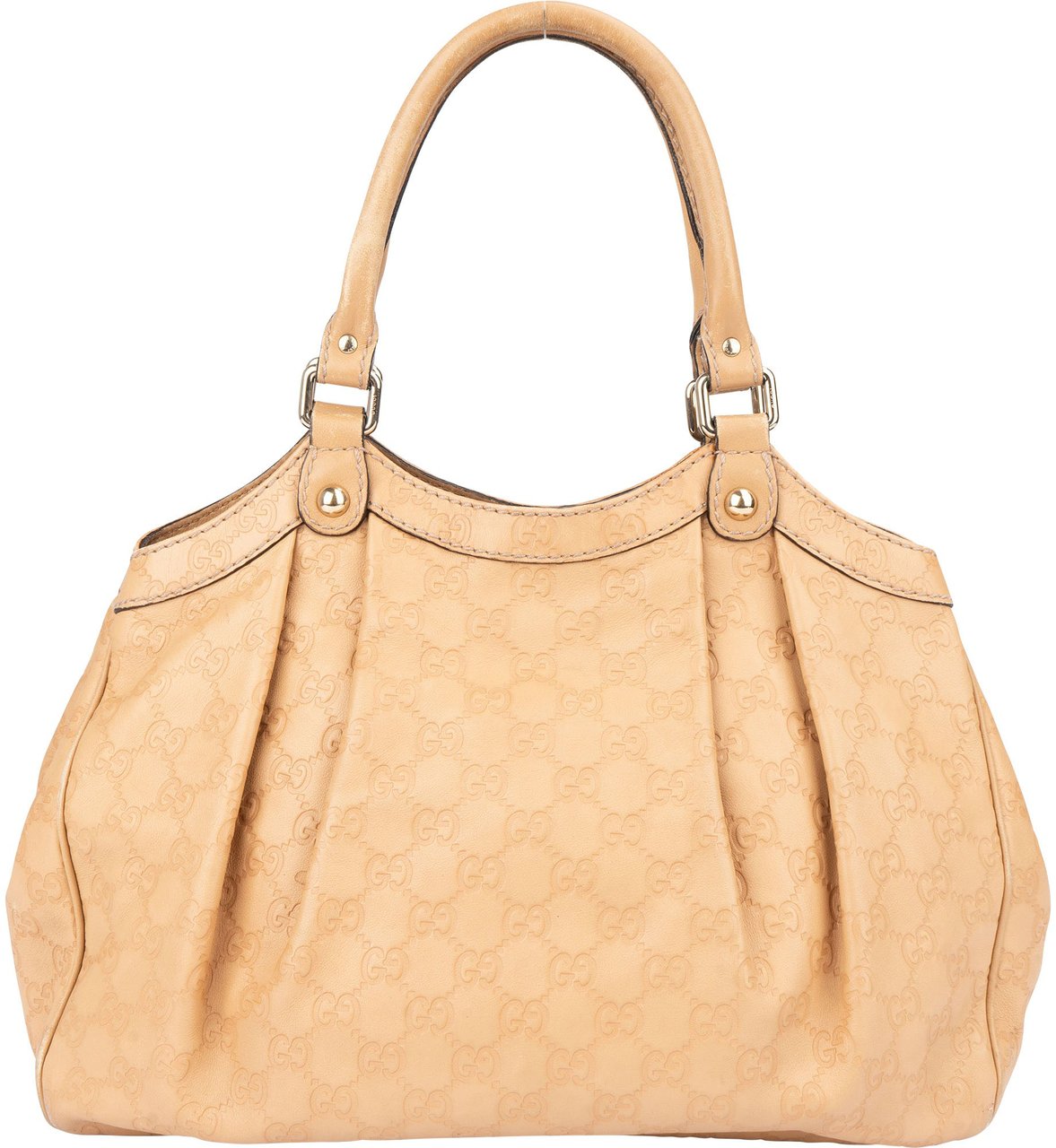 Gucci Gucci Leather GG Monogram Sukey Handbag Beige