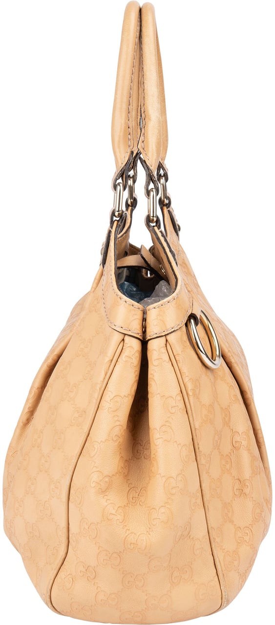 Gucci Gucci Leather GG Monogram Sukey Handbag Beige