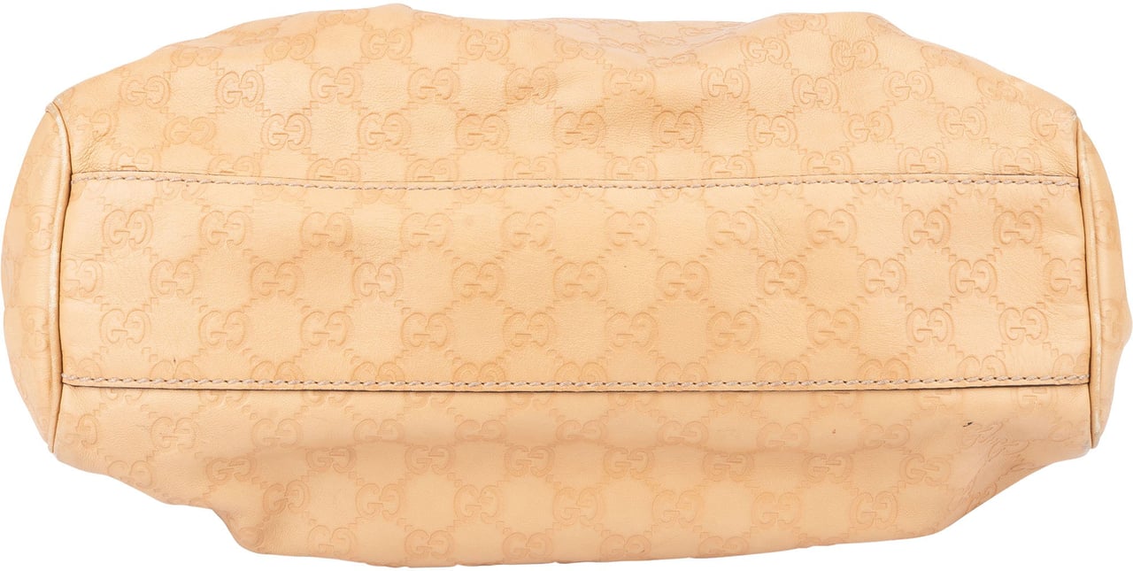 Gucci Gucci Leather GG Monogram Sukey Handbag Beige