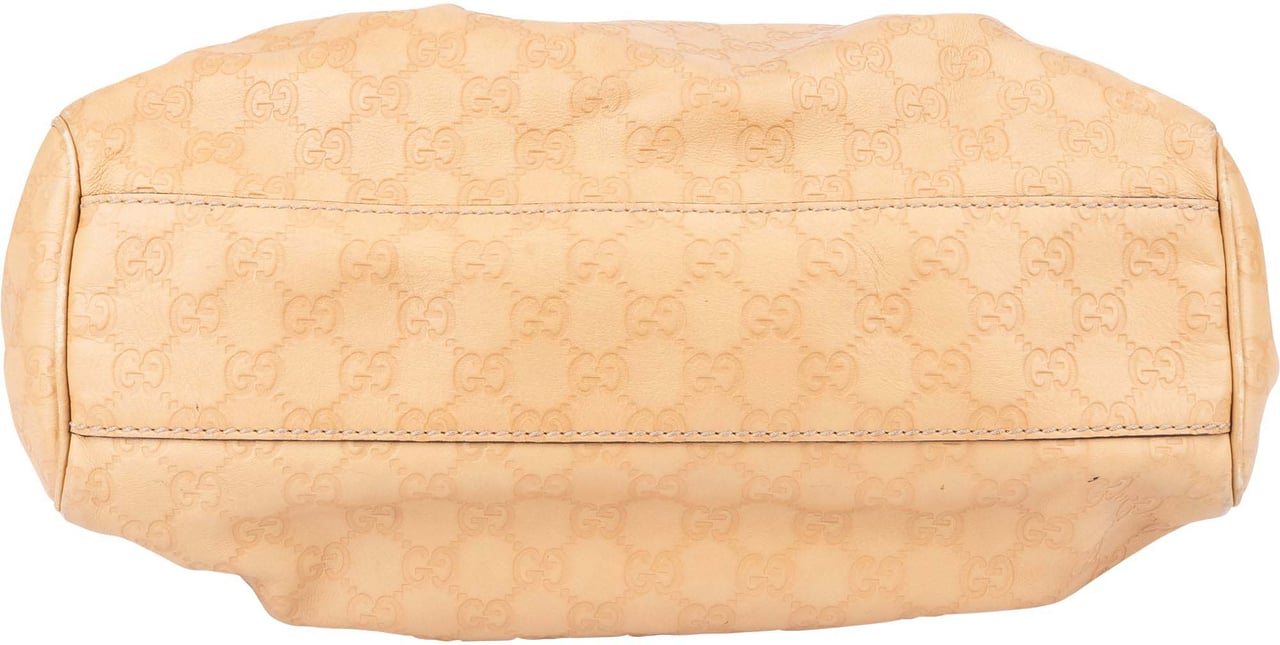 Gucci Leather GG Monogram Sukey Handbag Beige
