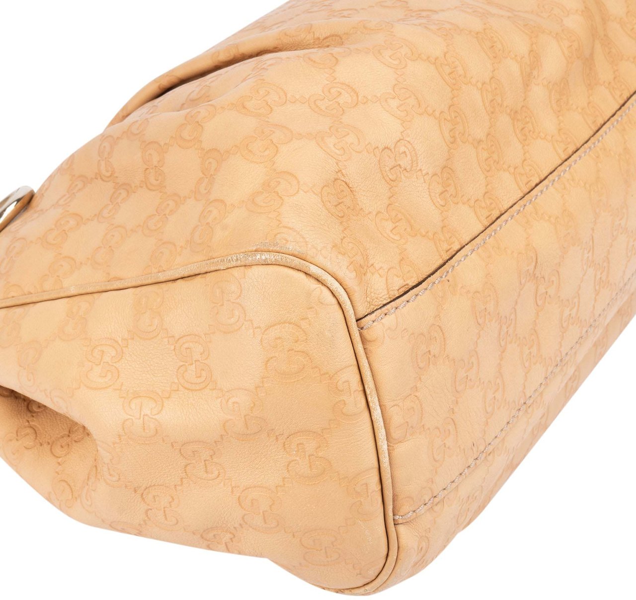 Gucci Leather GG Monogram Sukey Handbag Beige