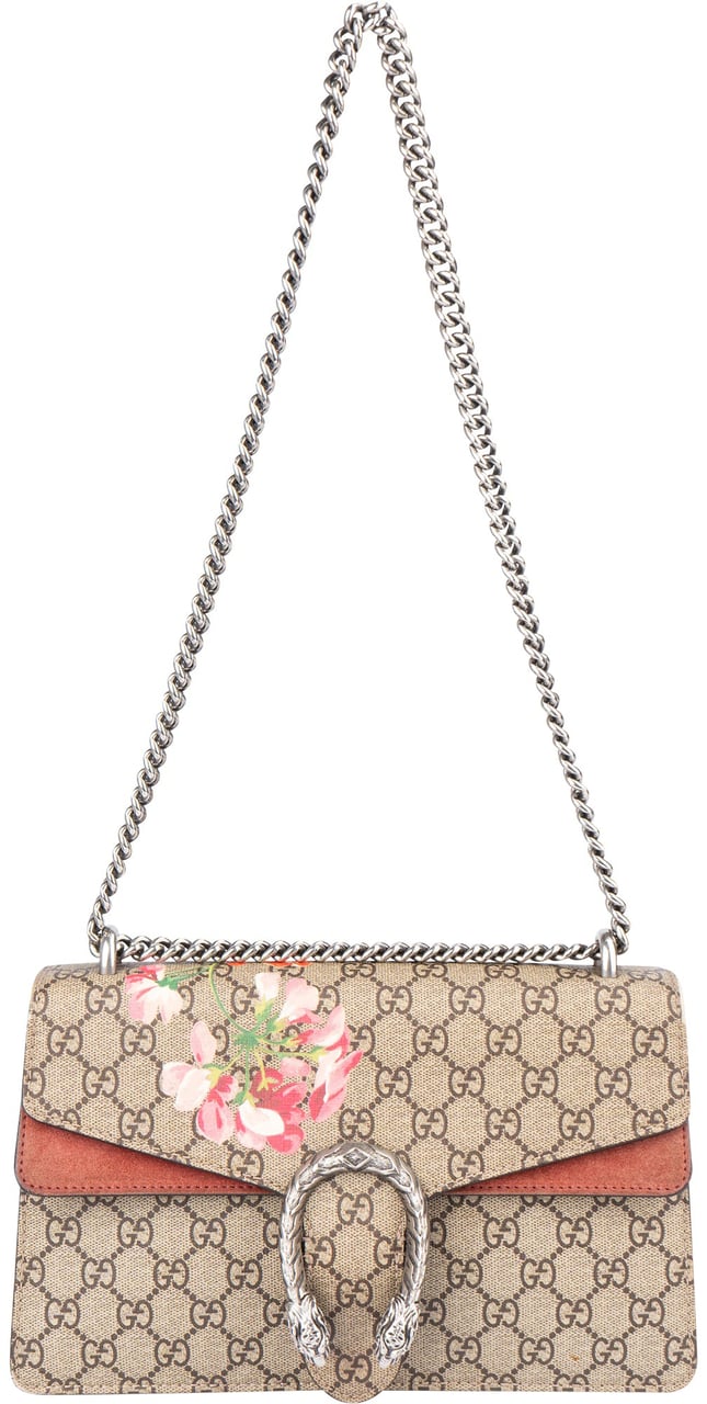 Gucci Gucci GG Floral Monogram Dionysus Shoulder Bag Bruin