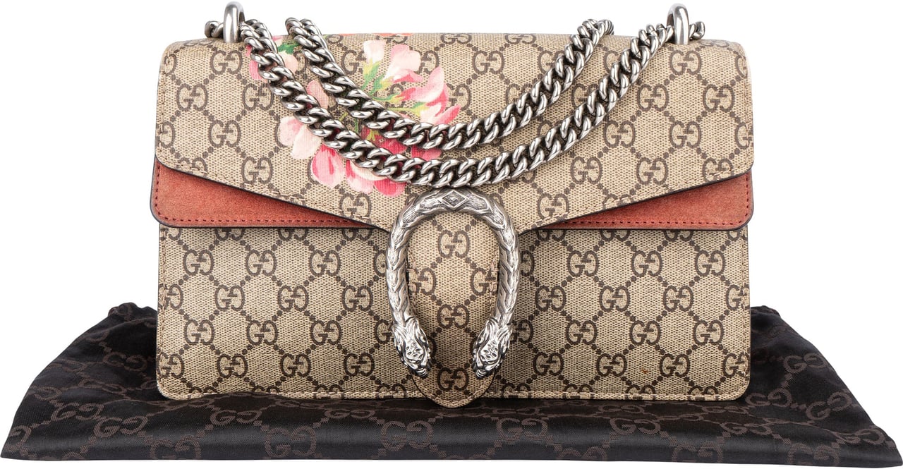 Gucci Gucci GG Floral Monogram Dionysus Shoulder Bag Bruin
