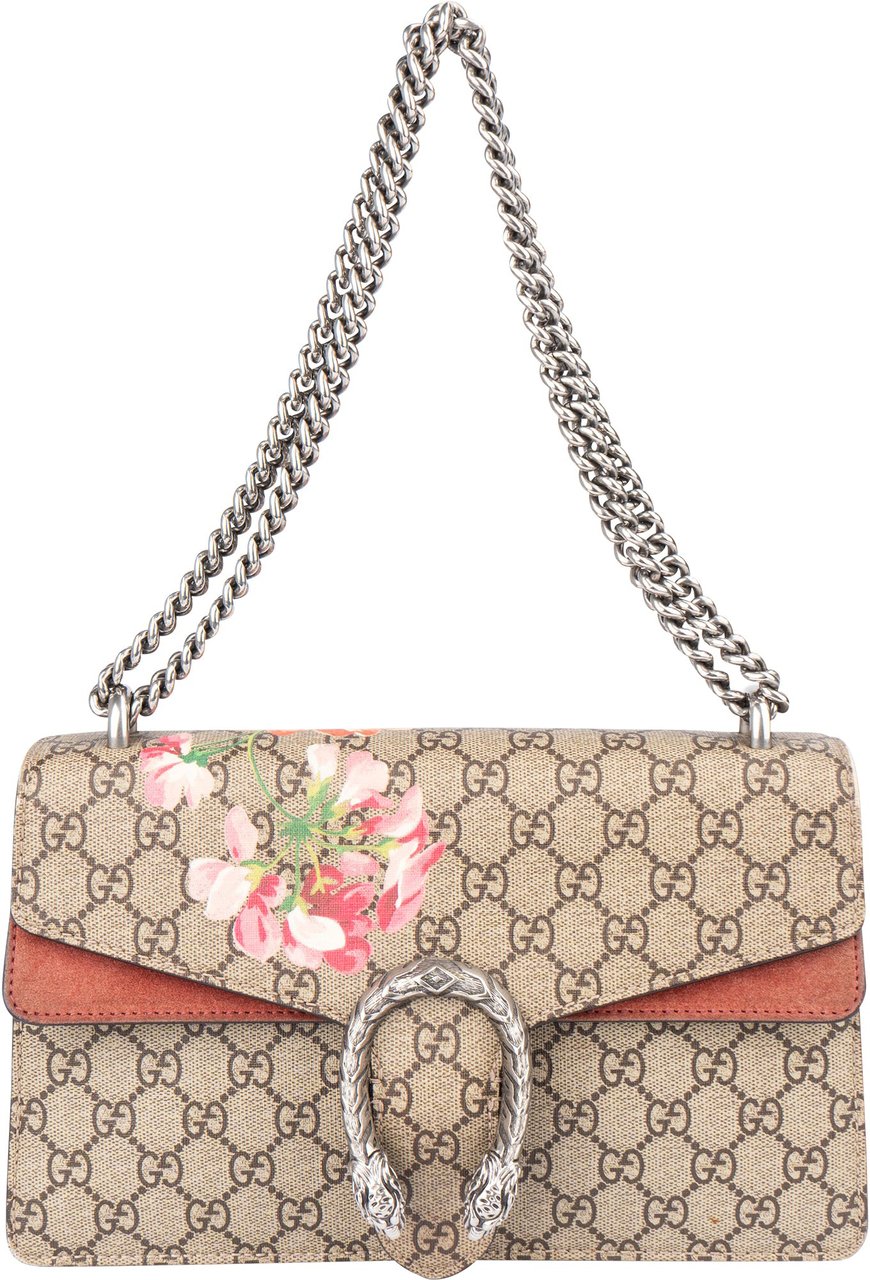 Gucci Gucci GG Floral Monogram Dionysus Shoulder Bag Bruin
