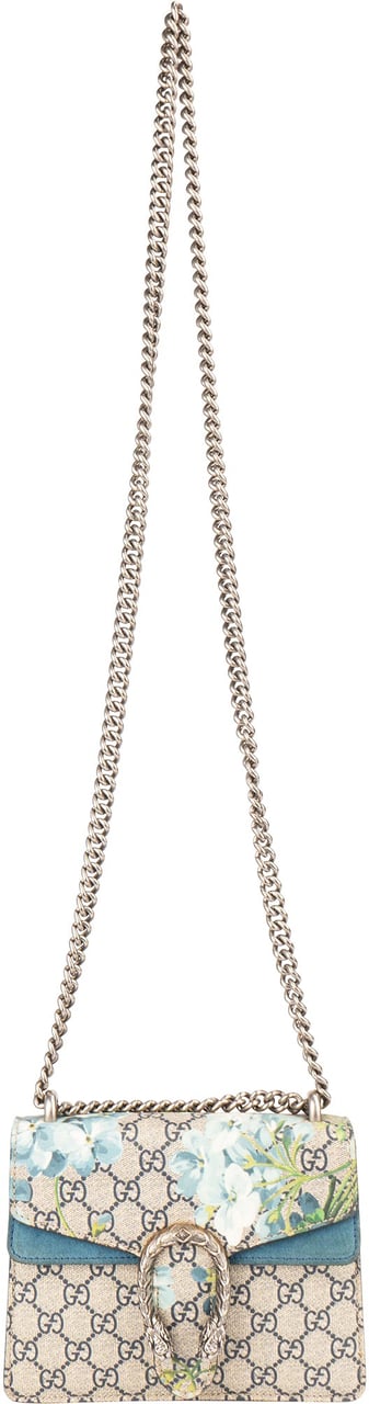 Gucci Gucci GG Floral Monogram Dionysus Crossbody Bag Blauw