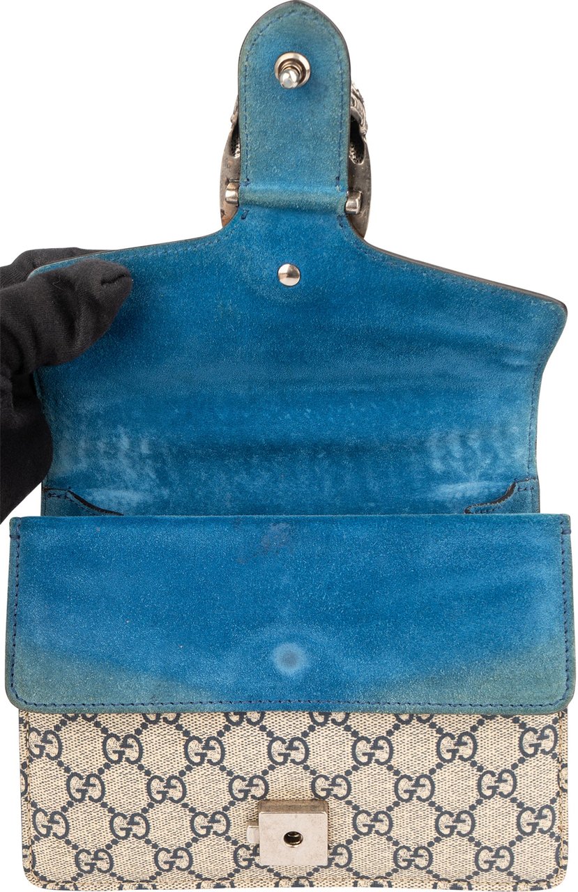 Gucci Gucci GG Floral Monogram Dionysus Crossbody Bag Blauw