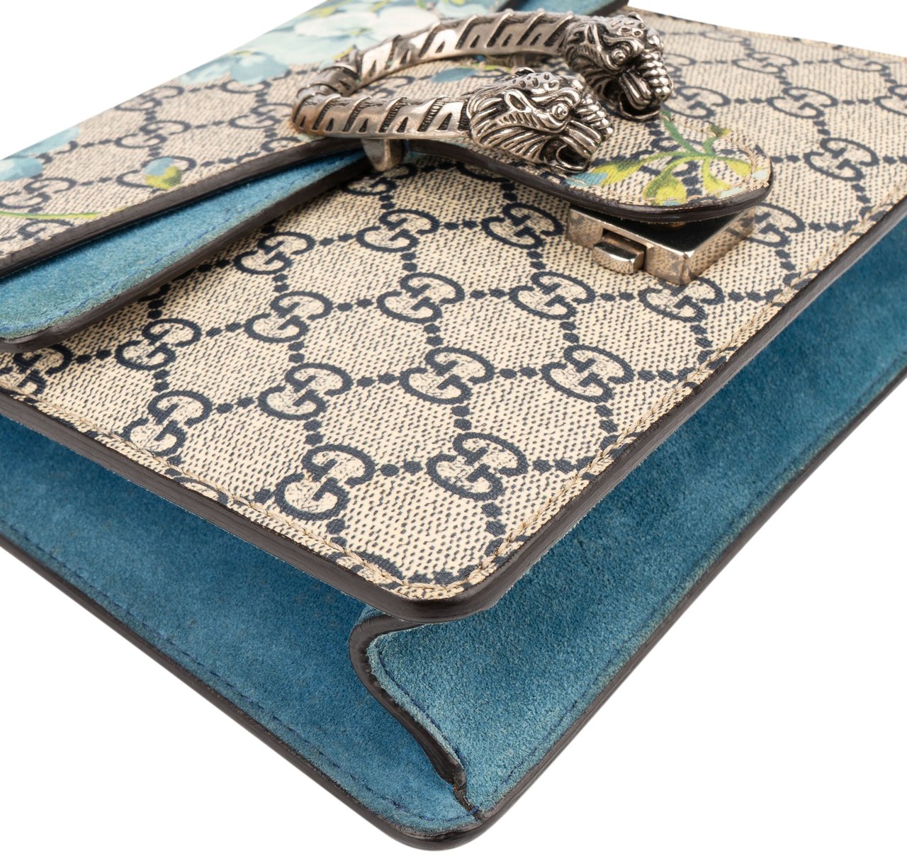 Gucci Gucci GG Floral Monogram Dionysus Crossbody Bag Blauw