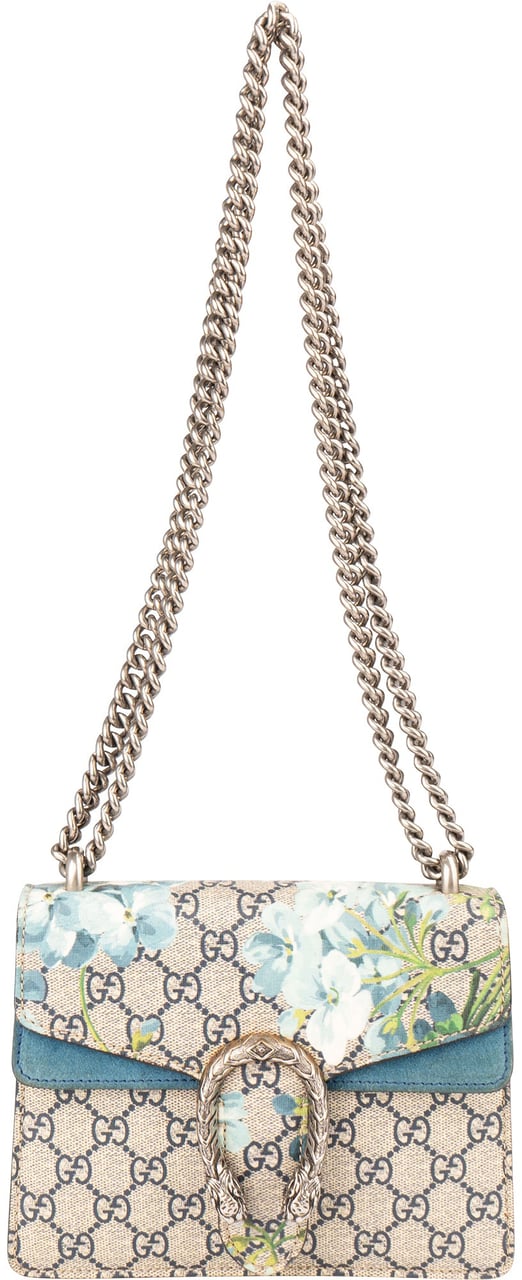 Gucci Gucci GG Floral Monogram Dionysus Crossbody Bag Blauw