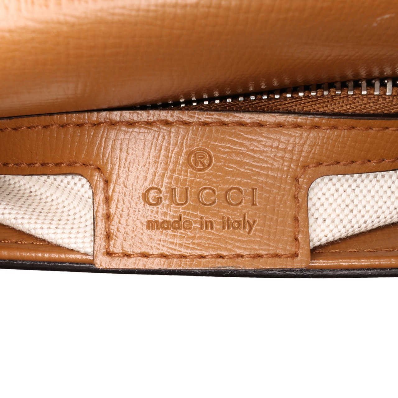 Gucci GG Canvas Asymmetric Horsebit 1955 Shoulder Bag Bruin