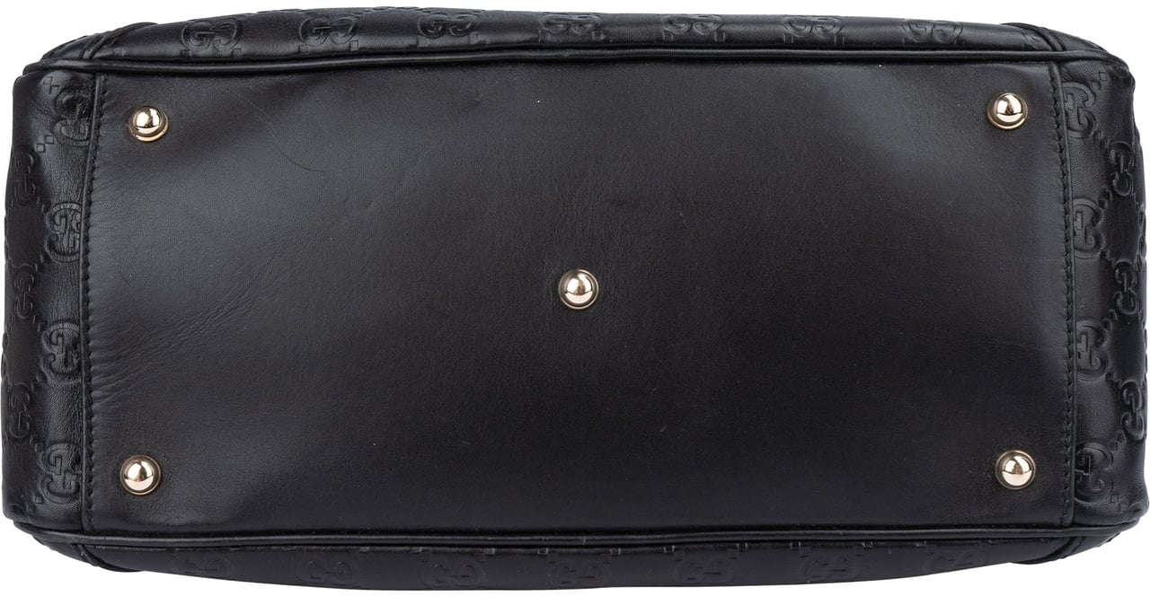 Gucci Gucci Black Leather GG Monogram Horsebit Handbag Divers