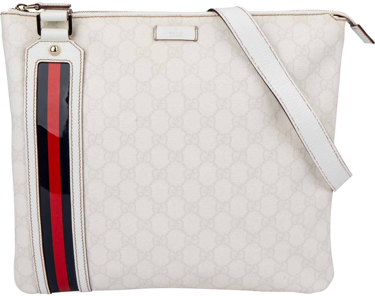 Gucci Gucci Canvas GG Monogram Crossbody Side Bag Wit