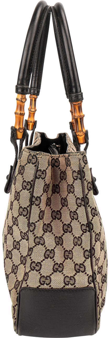 Gucci Gucci GG Monogram Bamboo Handbag Zwart