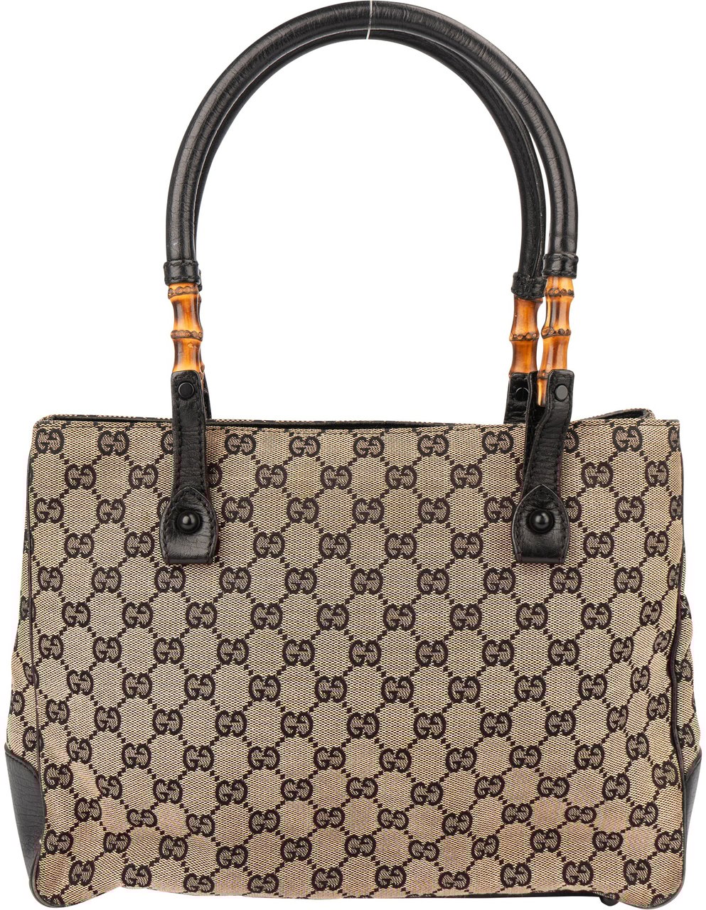 Gucci Gucci GG Monogram Bamboo Handbag Zwart