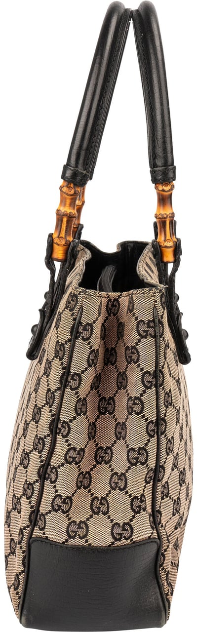 Gucci Gucci GG Monogram Bamboo Handbag Zwart