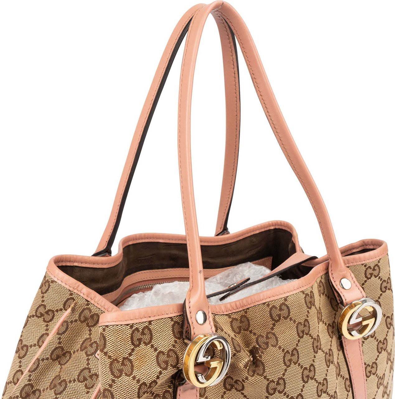 Gucci Gucci Monogram Twin GG Handbag Bruin