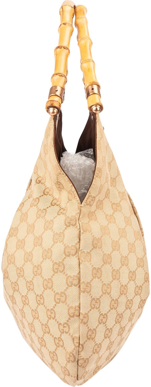 Gucci Gucci GG Monogram Bamboo Handbag Beige