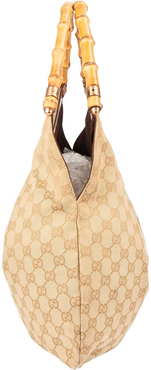 Gucci Gucci GG Monogram Bamboo Handbag Beige