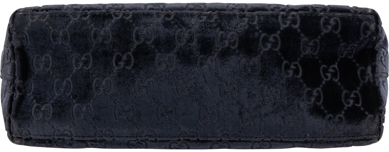 Gucci Gucci Blue Satin GG Monogram Shoulder Bag Blauw