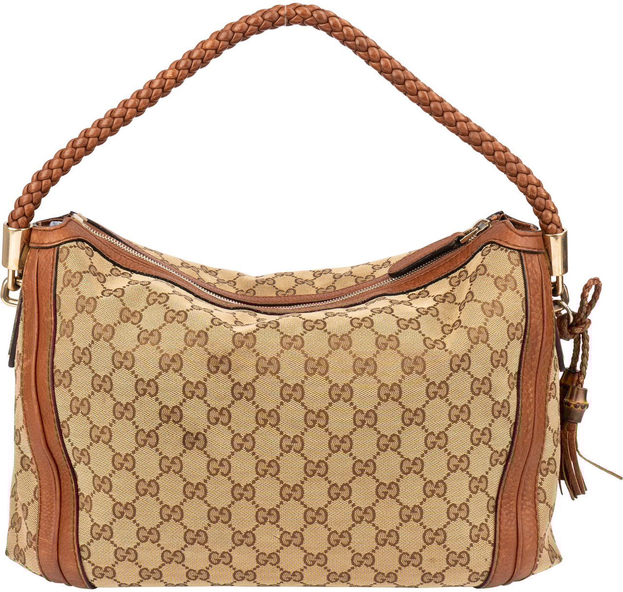 Gucci Gucci GG Monogram Bamboo Handbag Bruin