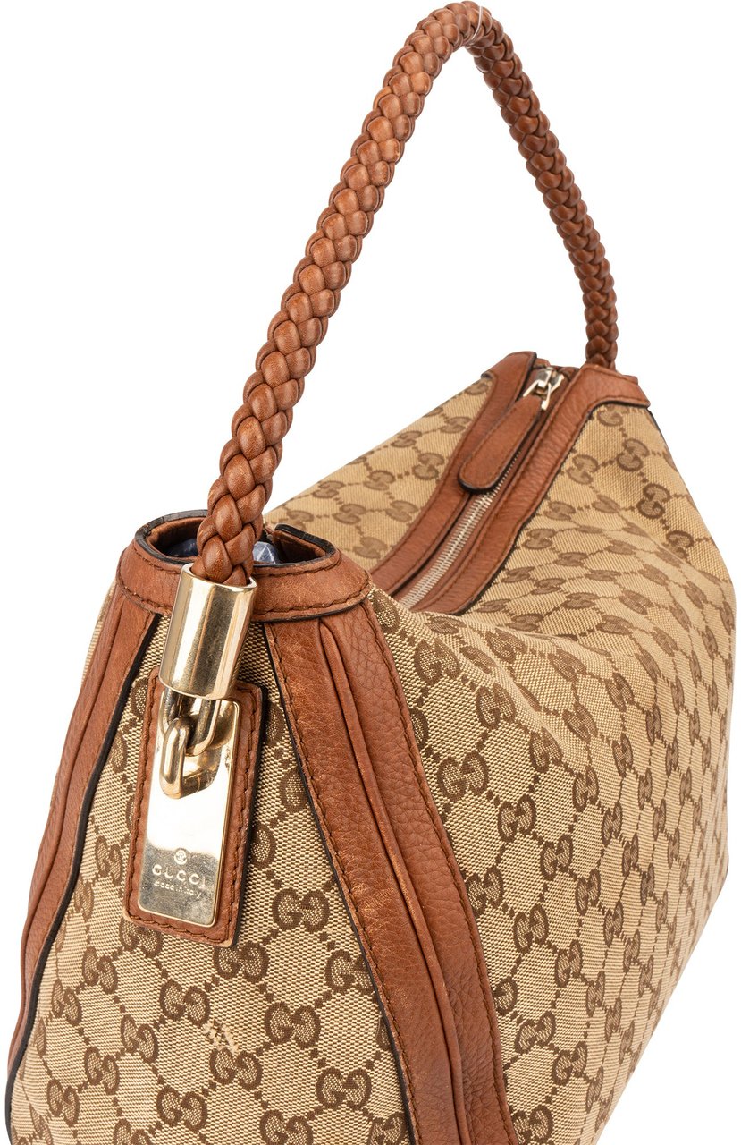 Gucci Gucci GG Monogram Bamboo Handbag Bruin