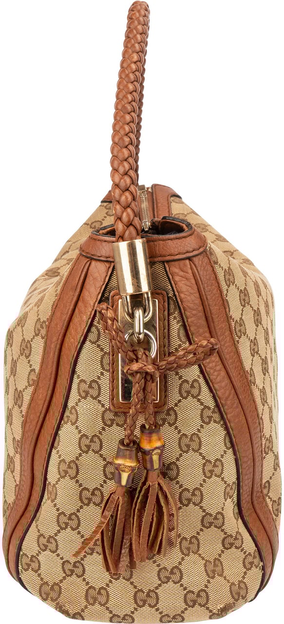 Gucci Gucci GG Monogram Bamboo Handbag Bruin