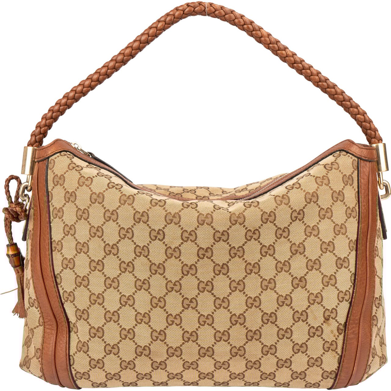 Gucci Gucci GG Monogram Bamboo Handbag Bruin