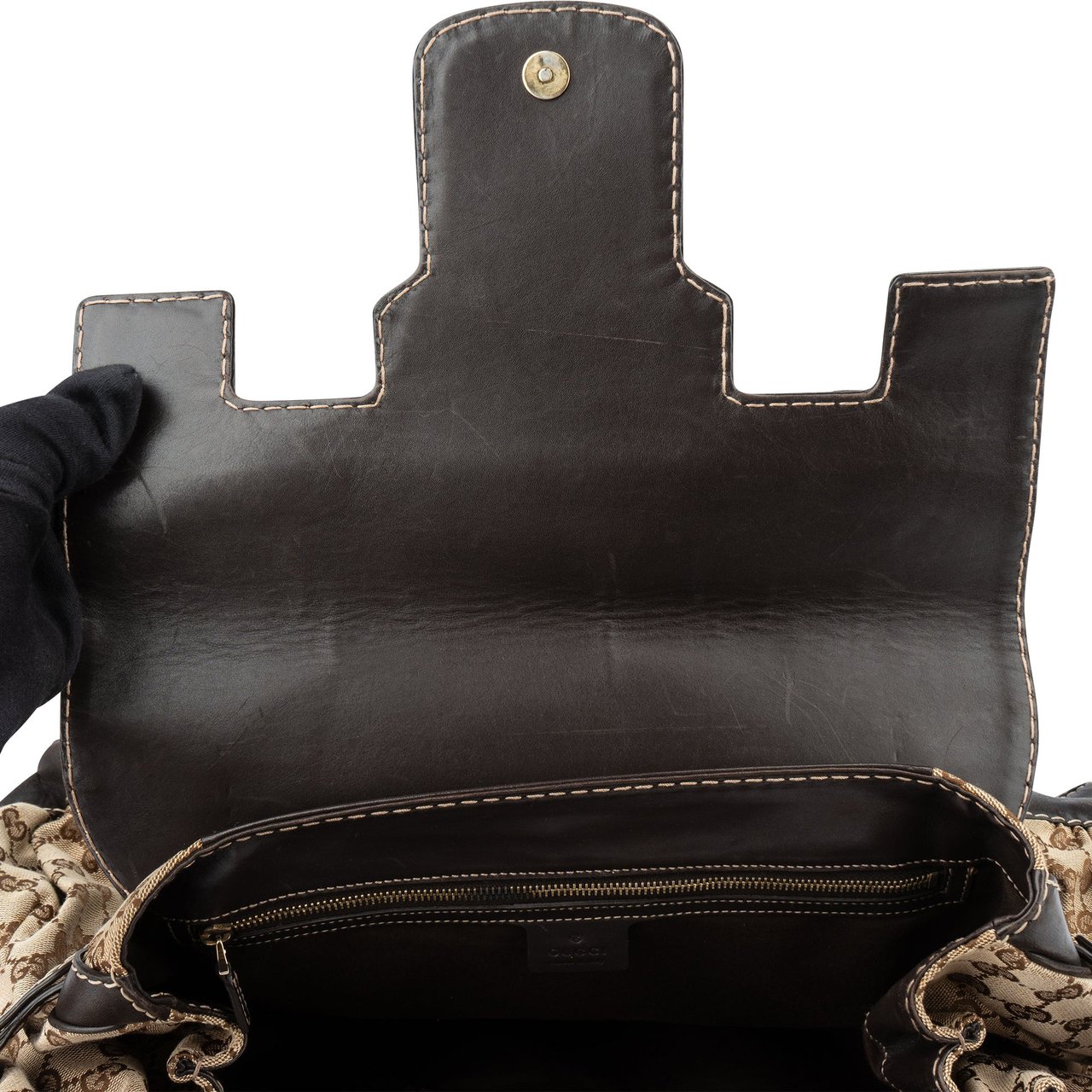 Gucci Gucci GG Monogram Big Ribbon Handbag Bruin