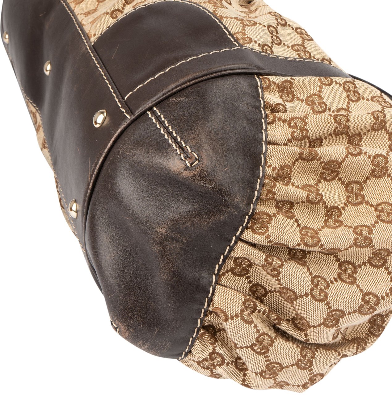 Gucci Gucci GG Monogram Big Ribbon Handbag Bruin
