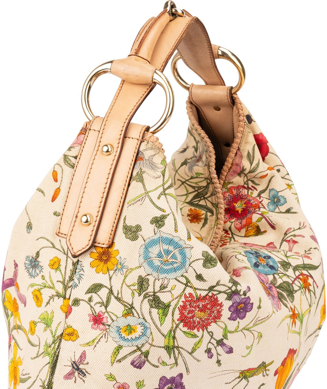 Gucci Gucci Limited Floral Monogram Horsebit Handbag Wit