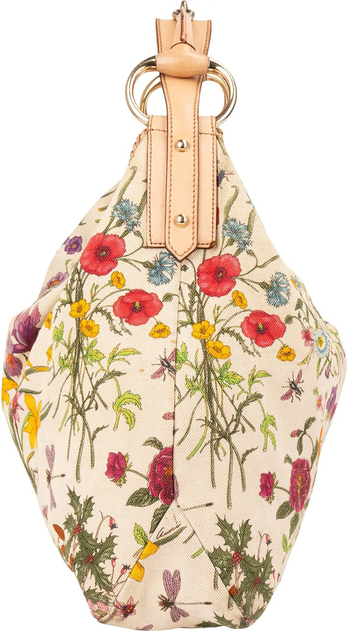 Gucci Gucci Limited Floral Monogram Horsebit Handbag Wit