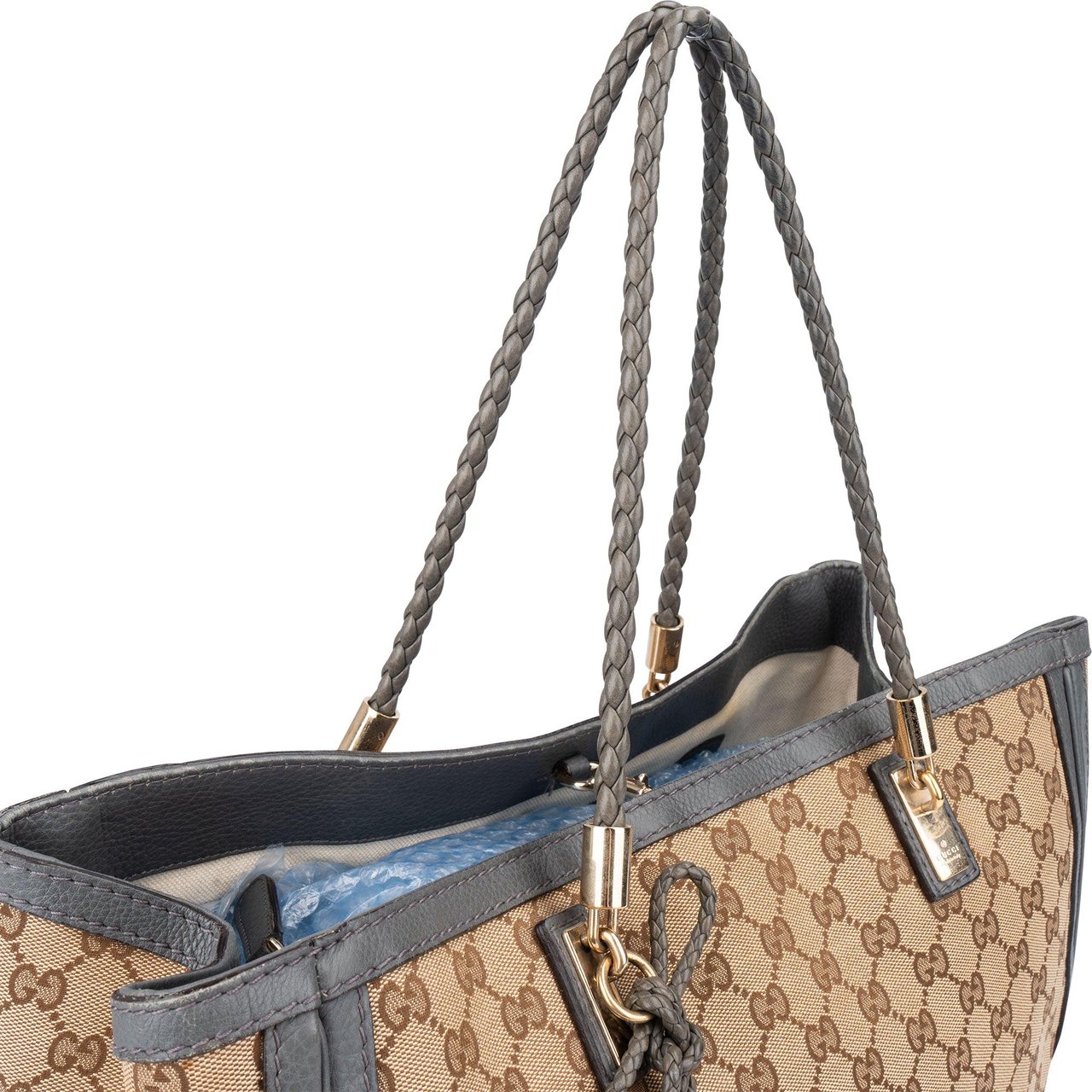 Gucci Gucci GG Monogram Bamboo Handbag Bruin