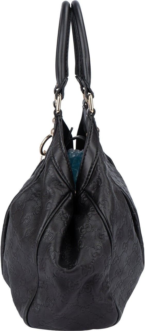 Gucci Gucci Leather GG Monogram Sukey Handbag Zwart