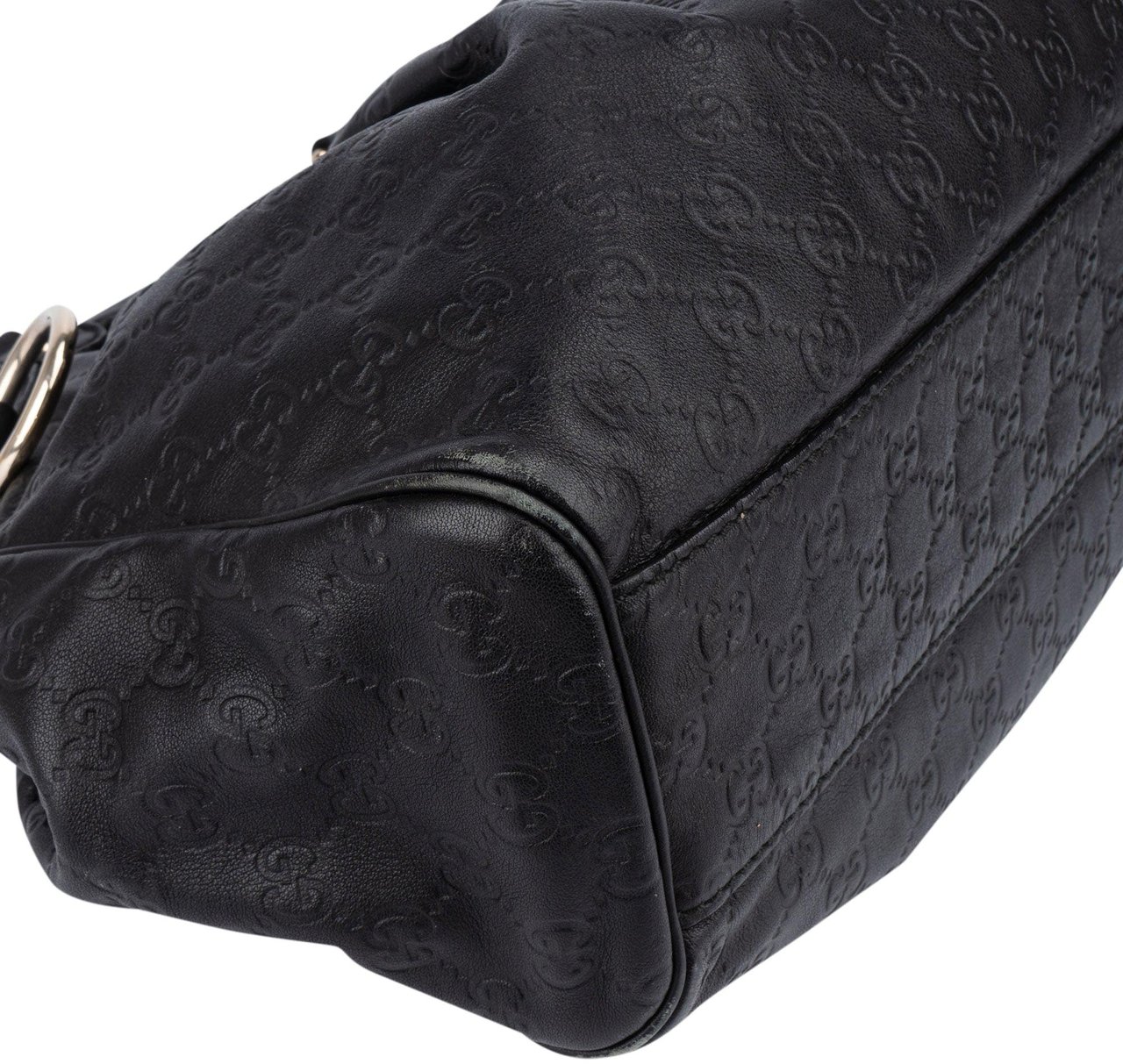 Gucci Gucci Leather GG Monogram Sukey Handbag Zwart