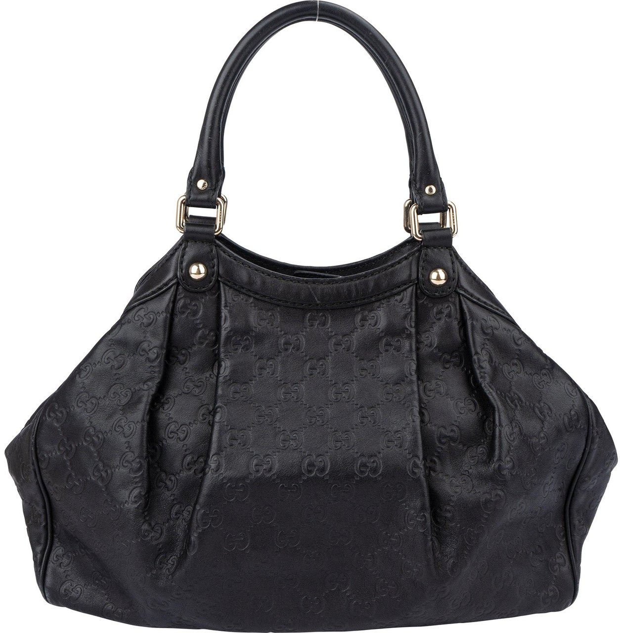 Gucci Gucci Leather GG Monogram Sukey Handbag Zwart
