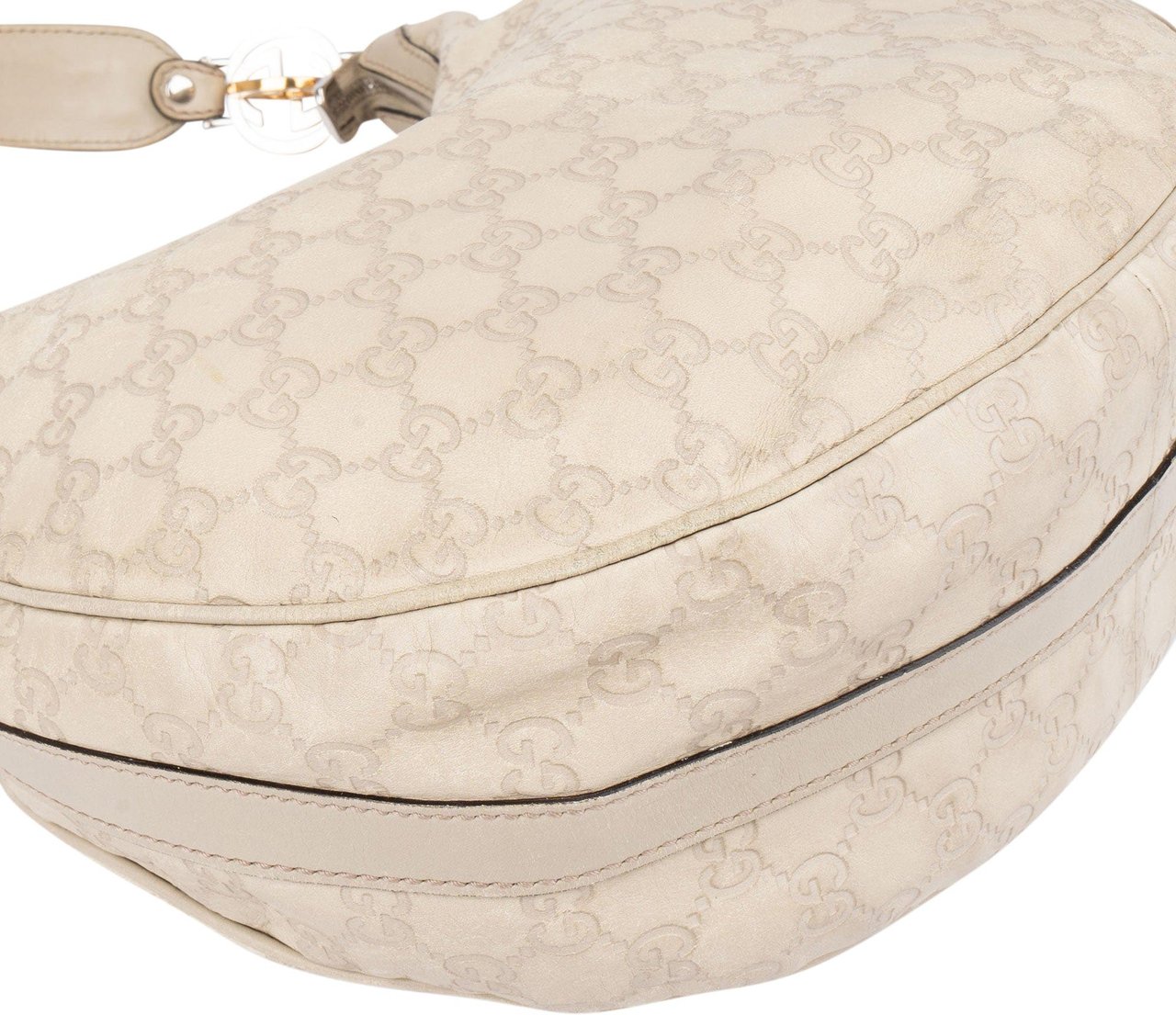 Gucci Gucci Leather GG Monogram Hobo Bag Wit