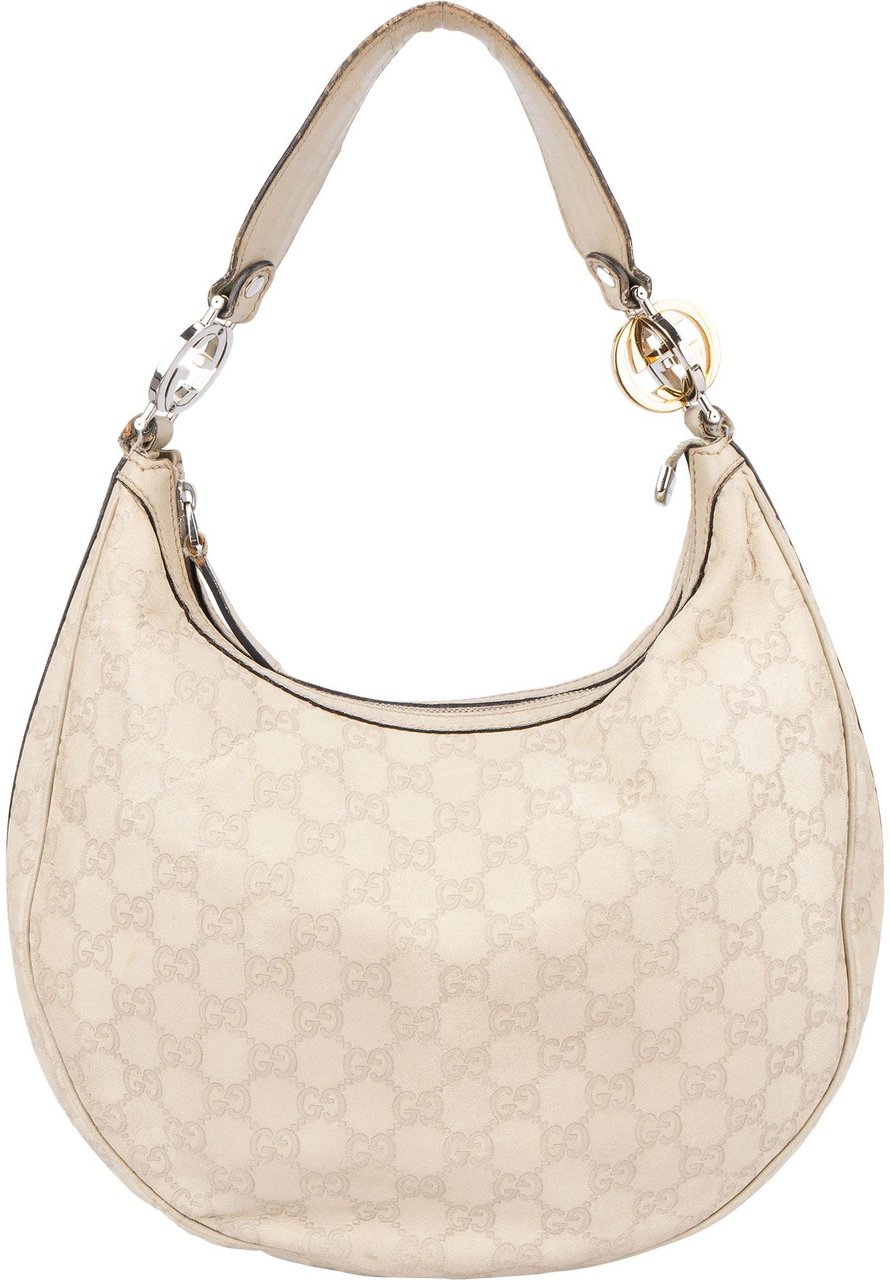 Gucci Gucci Leather GG Monogram Hobo Bag Wit