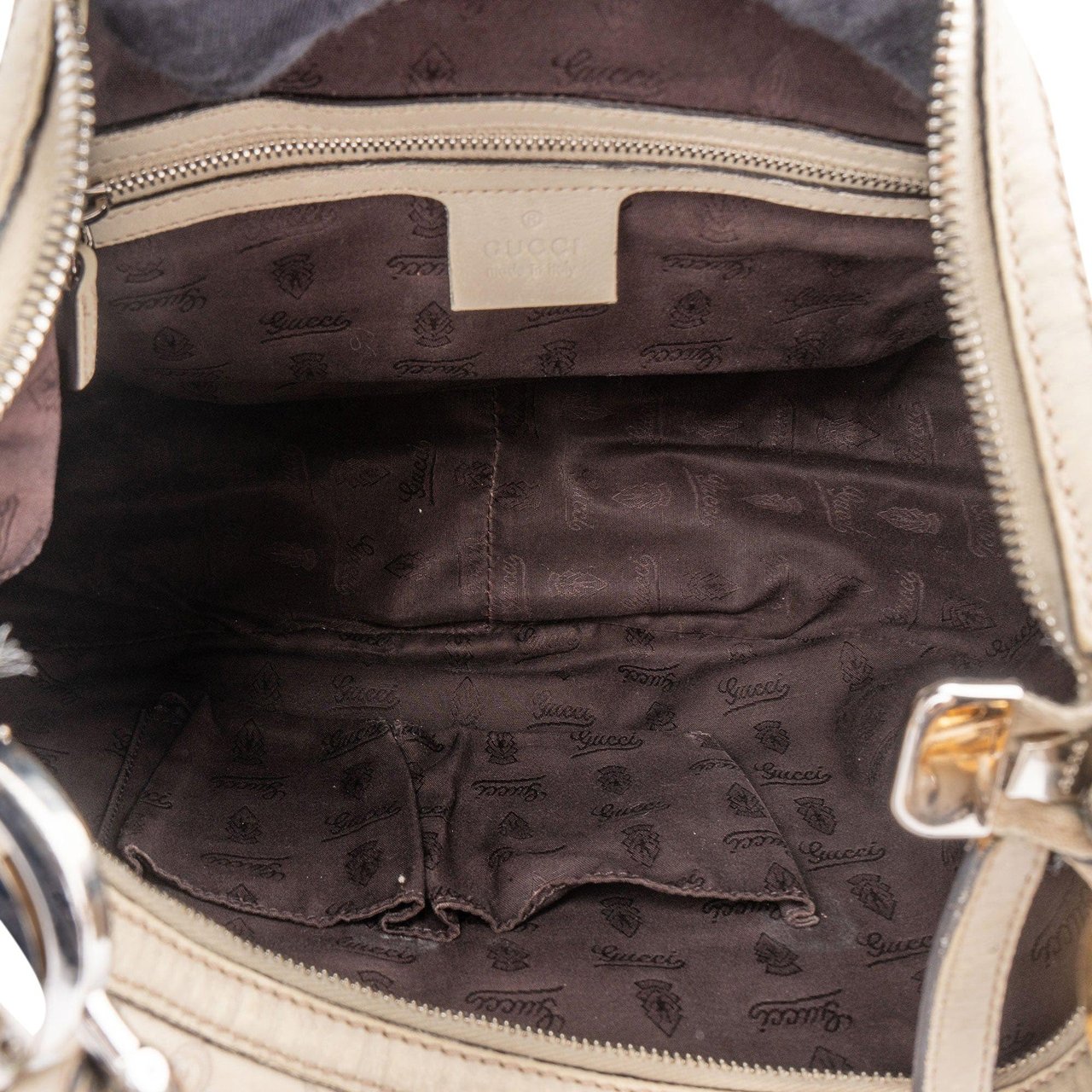 Gucci Gucci Leather GG Monogram Hobo Bag Wit