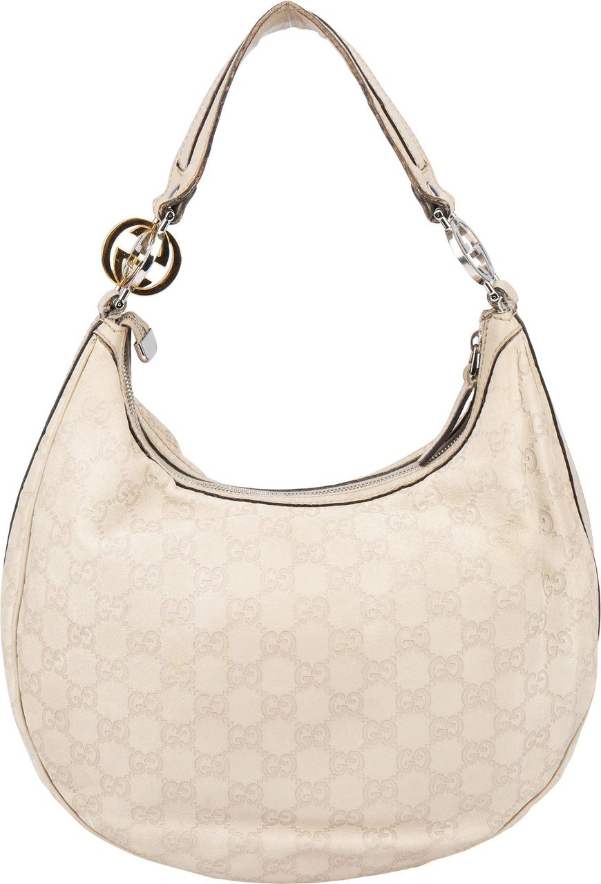 Gucci Gucci Leather GG Monogram Hobo Bag Wit