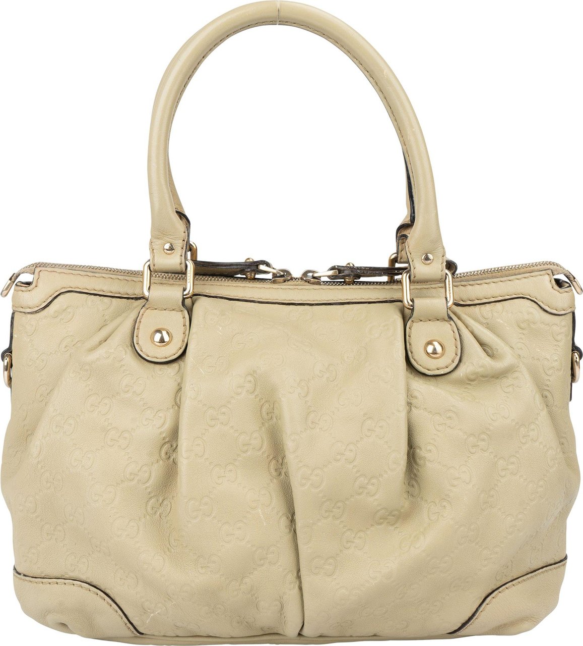 Gucci Gucci Leather GG Monogram Sukey Handbag Groen