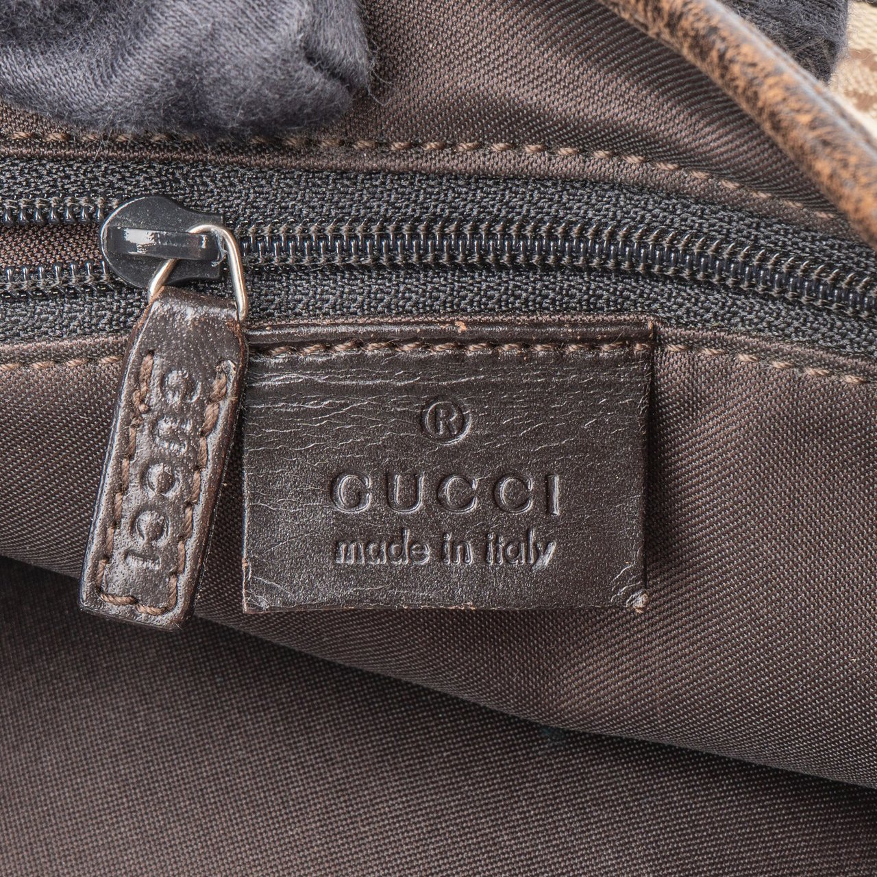 Gucci Gucci GG Monogram Jackie Handbag Bruin