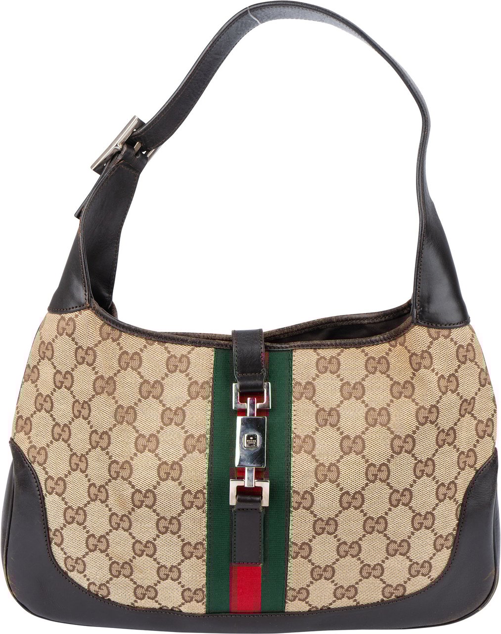 Gucci Gucci GG Monogram Jackie Handbag Bruin