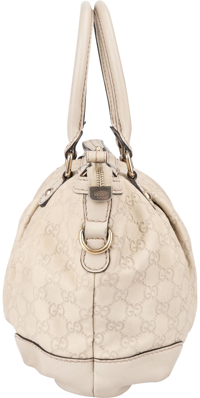 Gucci Gucci Leather GG Monogram Sukey Handbag Wit