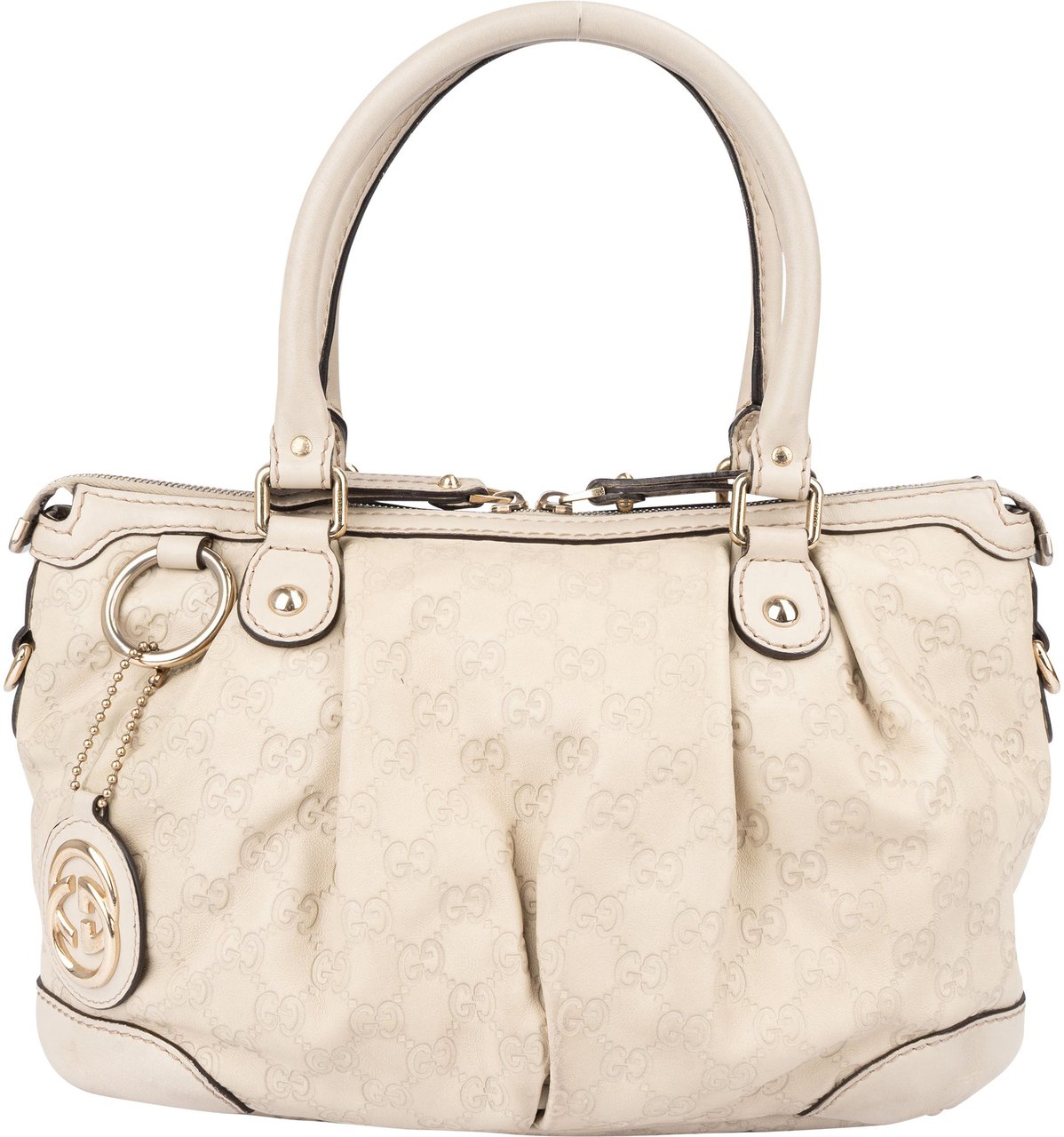 Gucci Gucci Leather GG Monogram Sukey Handbag Wit