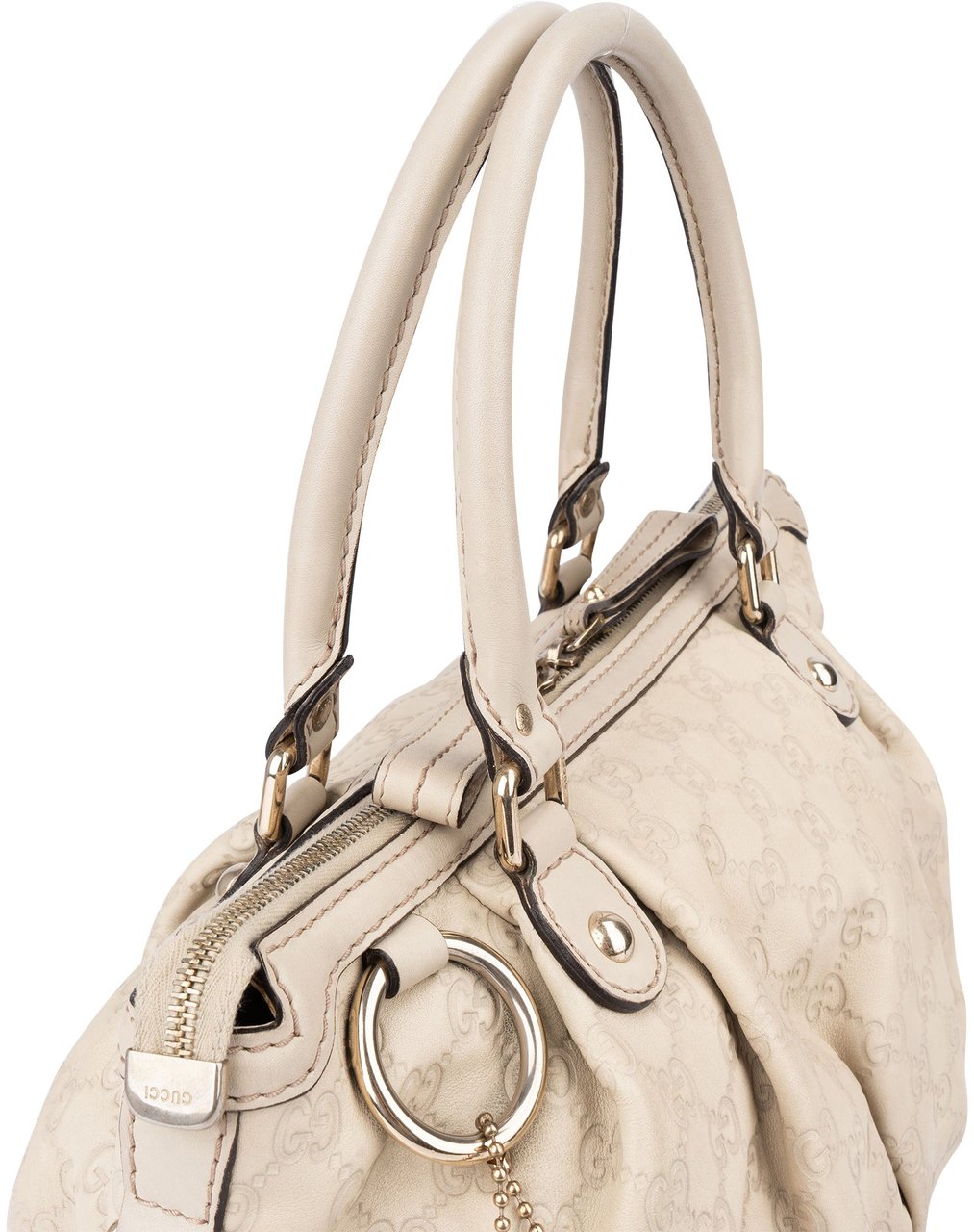 Gucci Gucci Leather GG Monogram Sukey Handbag Wit
