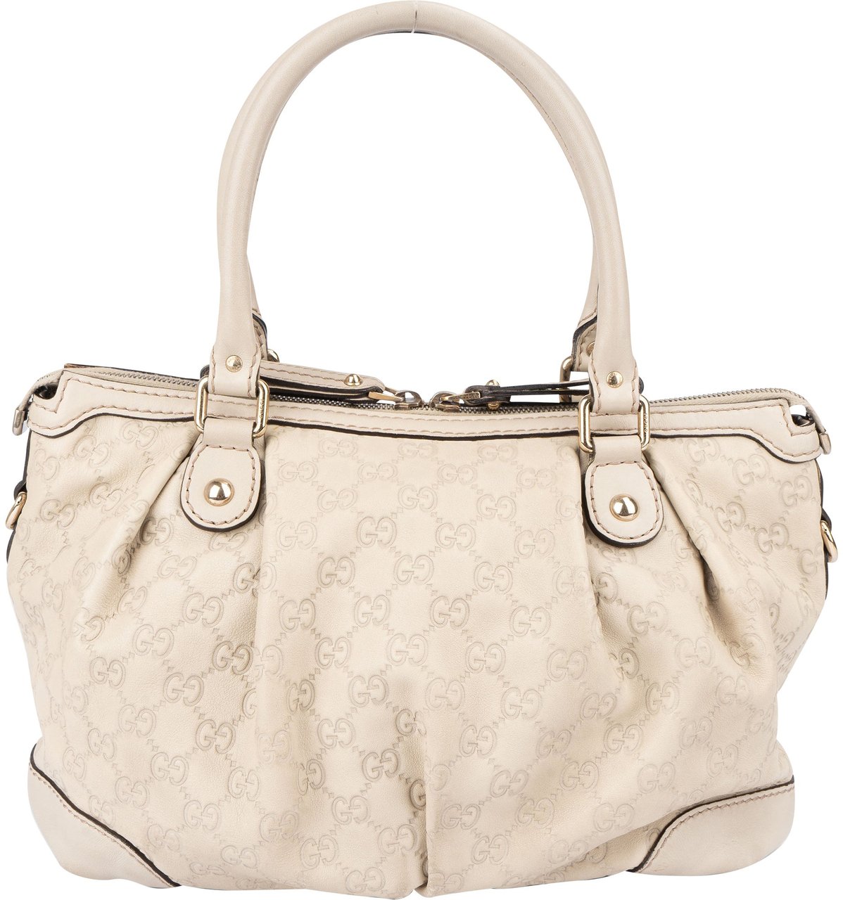 Gucci Gucci Leather GG Monogram Sukey Handbag Wit