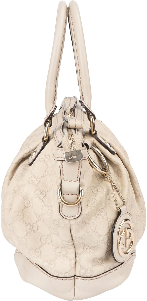 Gucci Gucci Leather GG Monogram Sukey Handbag Wit