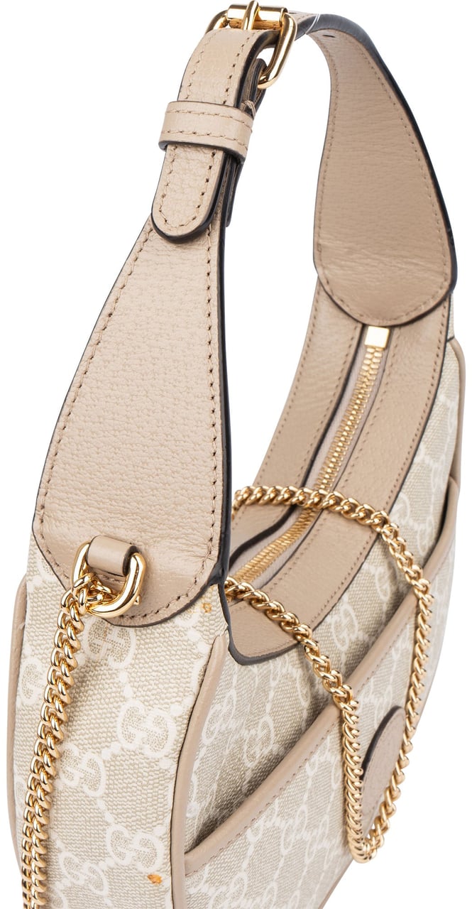 Gucci Gucci GG Supreme Monogram Halfmoon Handbag Beige