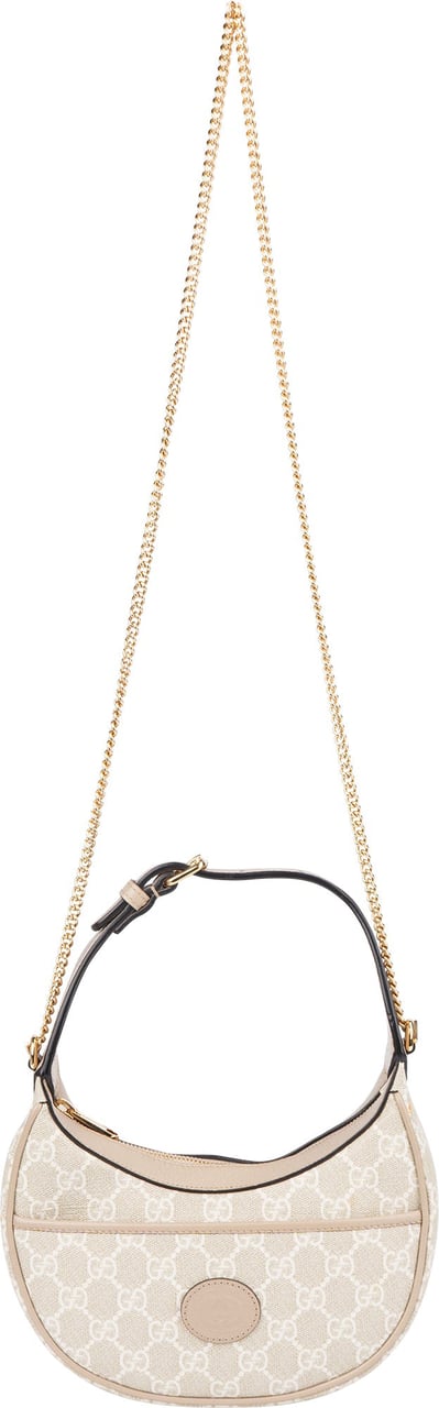 Gucci Gucci GG Supreme Monogram Halfmoon Handbag Beige