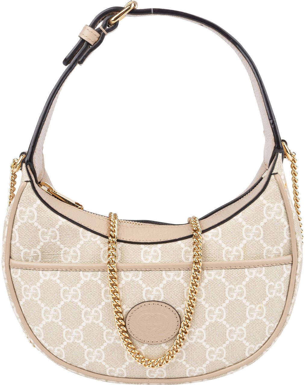 Gucci Gucci GG Supreme Monogram Halfmoon Handbag Beige
