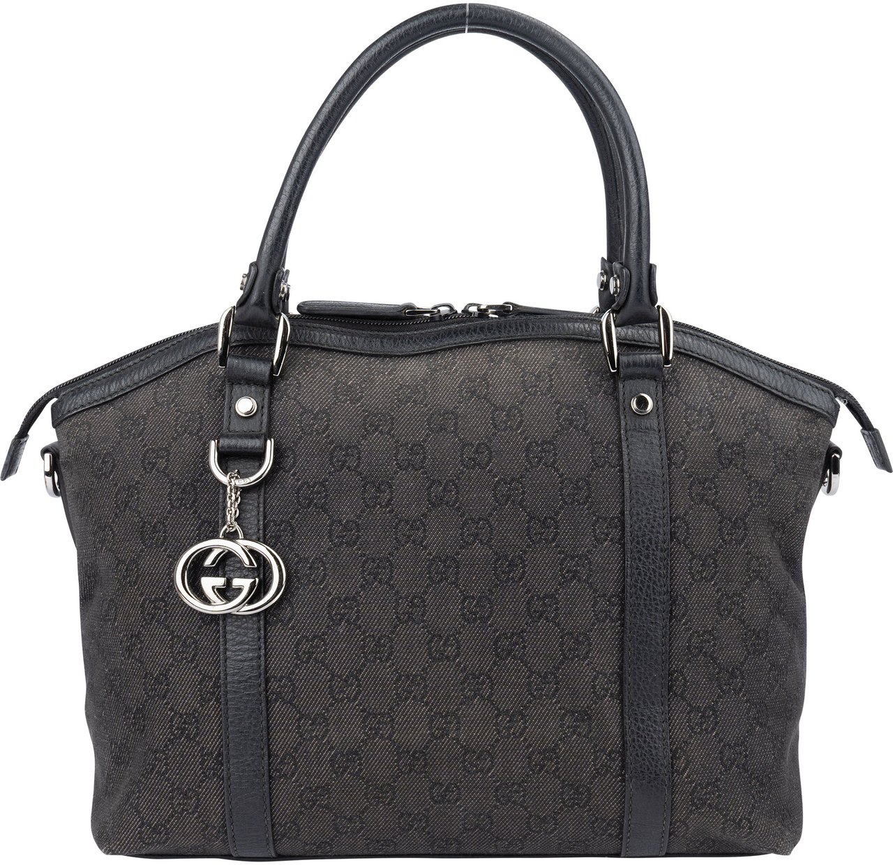 Gucci Gucci GG Monogram Charm Dome Handbag Zwart